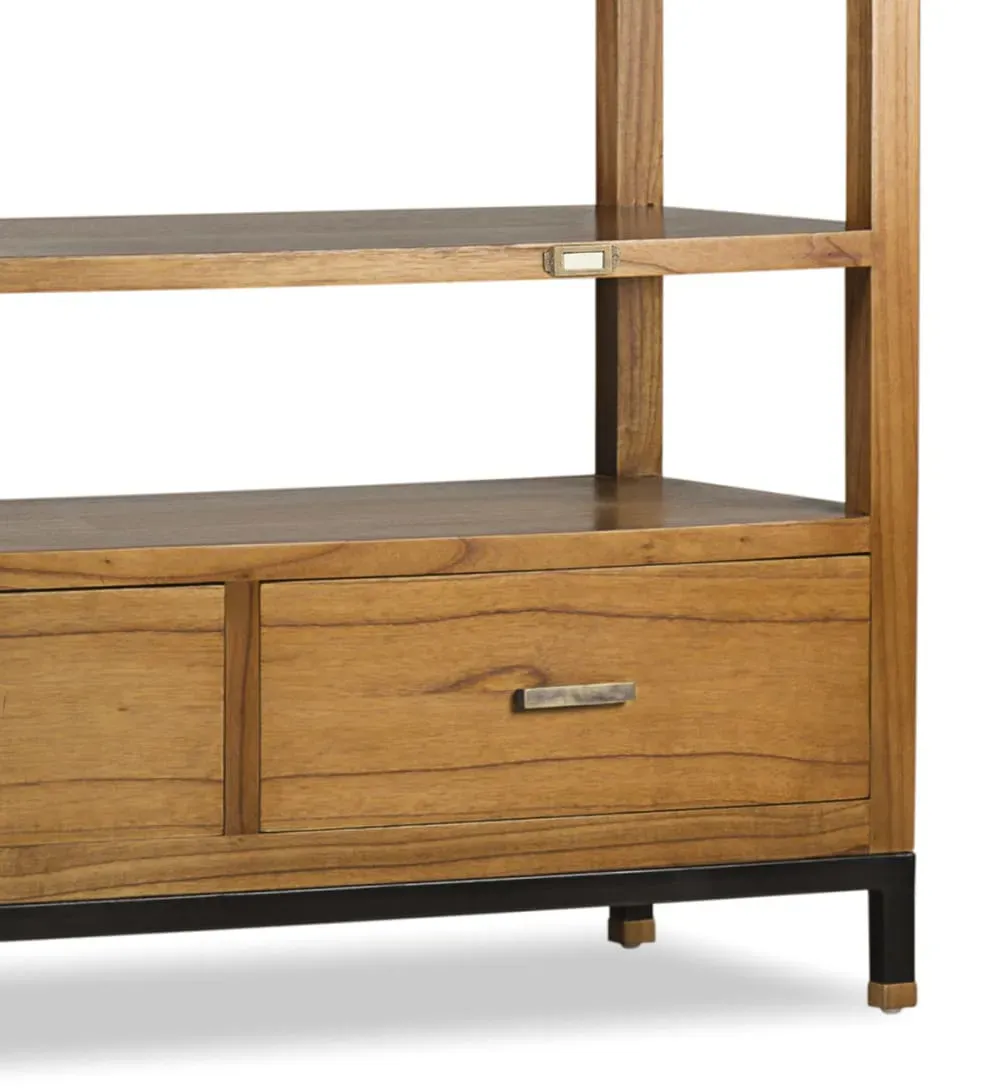 Illustration numéro 3 du produit Portant en bois de mindi et métal noir H 190 cm