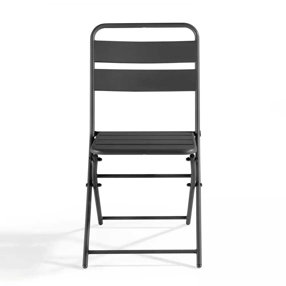 Illustration numéro 3 du produit Lot de 2 chaises de jardin pliantes en métal gris