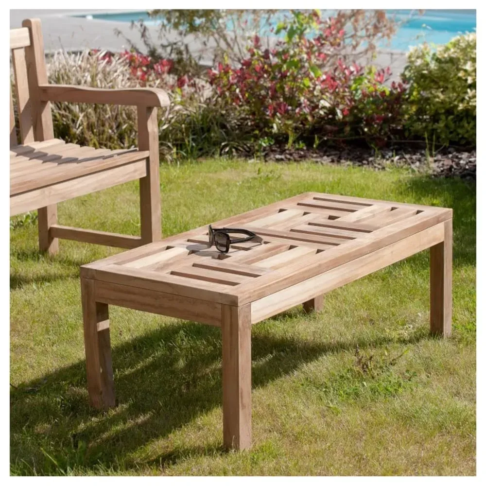 Illustration numéro 3 du produit Table basse de jardin 100 x 50 cm en bois teck