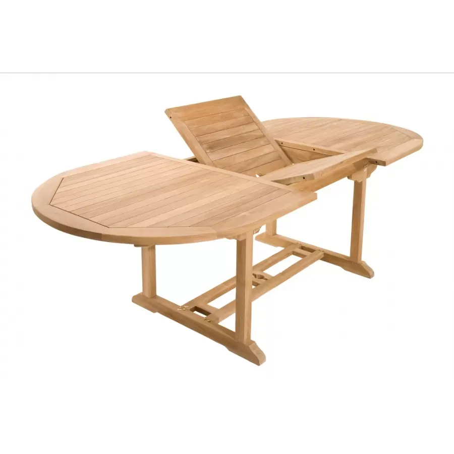 Illustration numéro 3 du produit Table de jardin en teck 8/10 personnes extensible L240 cm