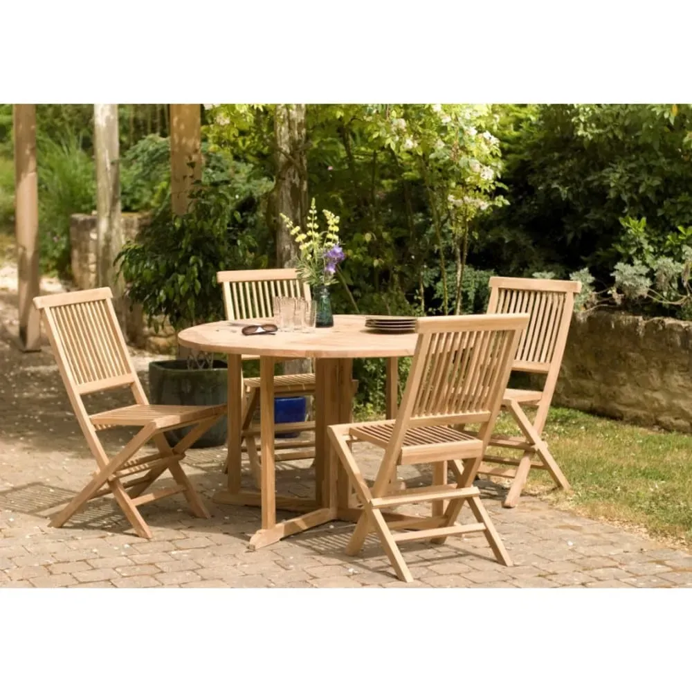 Illustration numéro 3 du produit Table de jardin pliante 4/5 personnes en bois teck