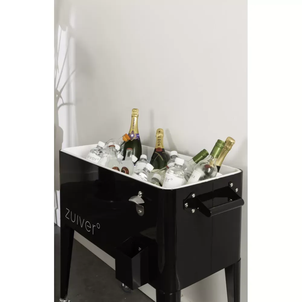 Illustration numéro 3 du produit Glacière à roulettes métal - Noir