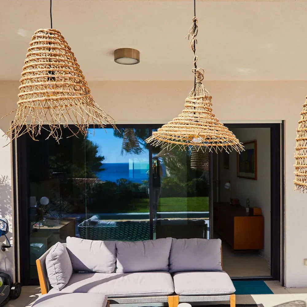 Illustration numéro 3 du produit Suspension d'extérieur avec cable Fibre de palmier Beige D60CM