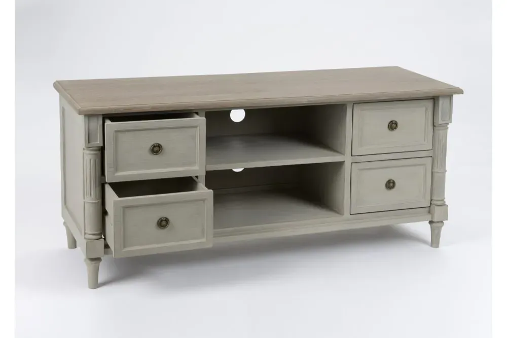 Illustration numéro 3 du produit Meuble TV en bois 4 tiroirs 2 niches