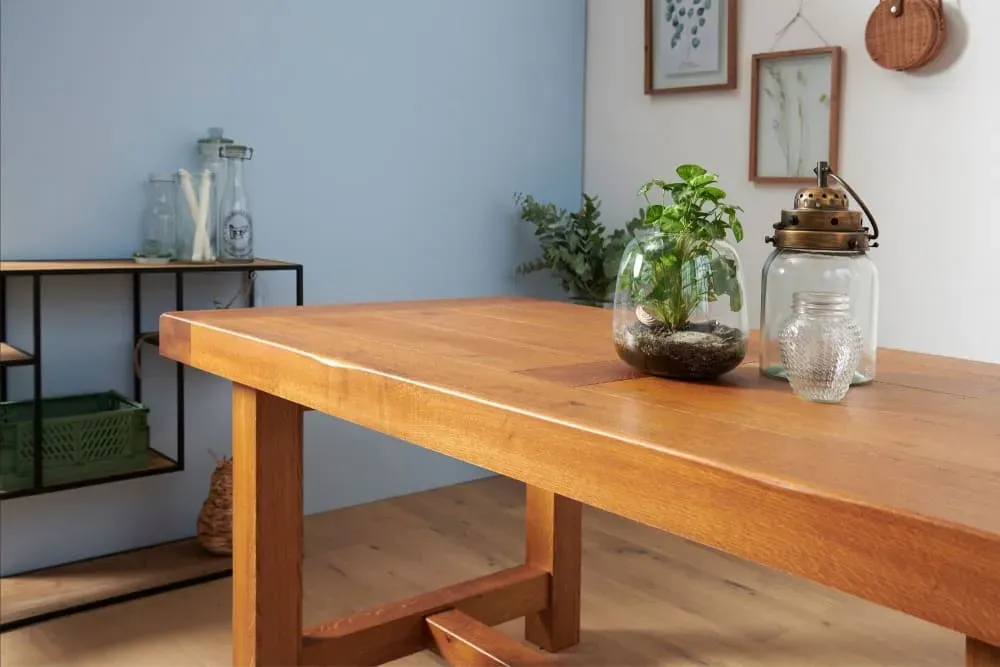 Illustration numéro 3 du produit Table de ferme bois chêne massif L220 chene moyen