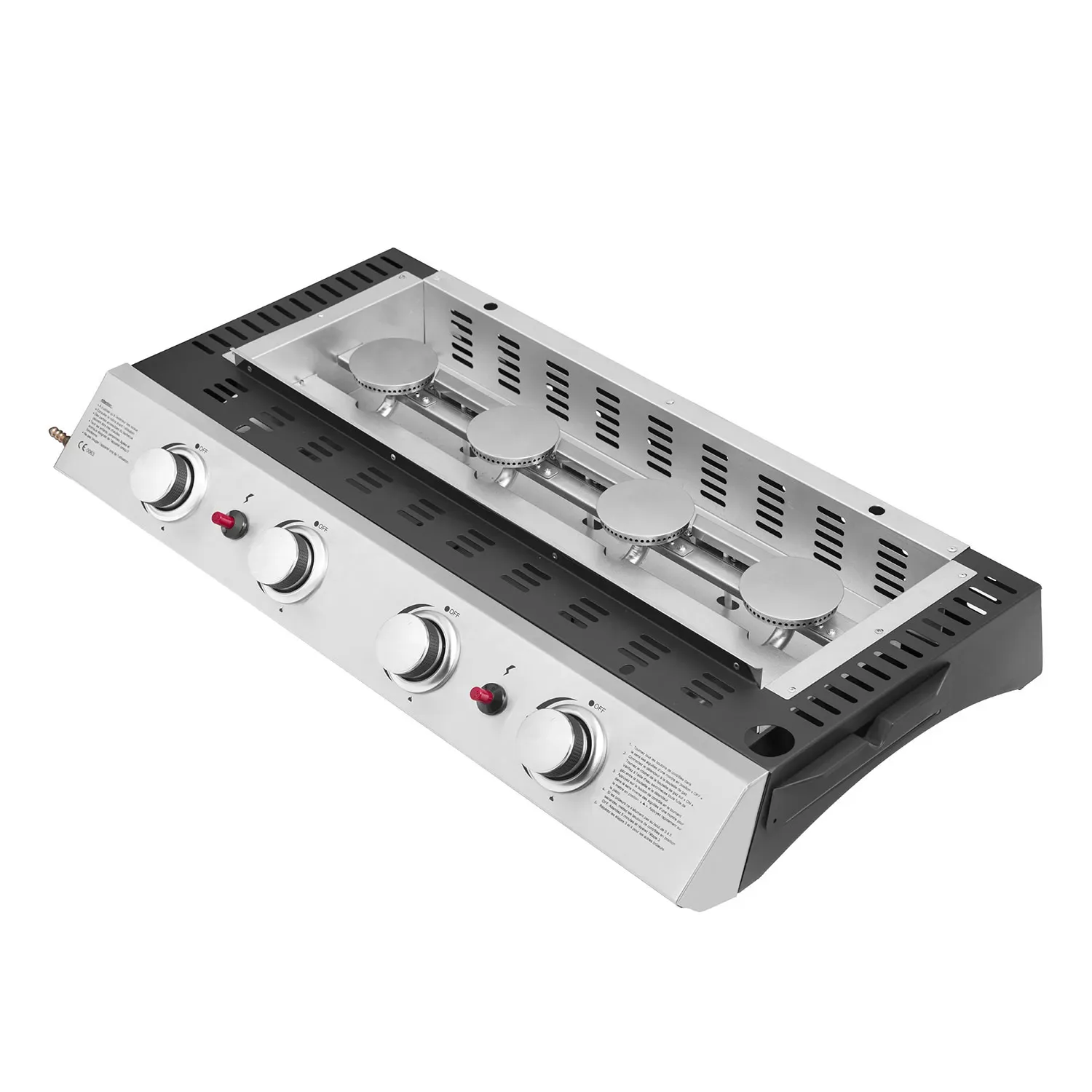 Illustration numéro 3 du produit Plancha au gaz 4 brûleurs en acier noir