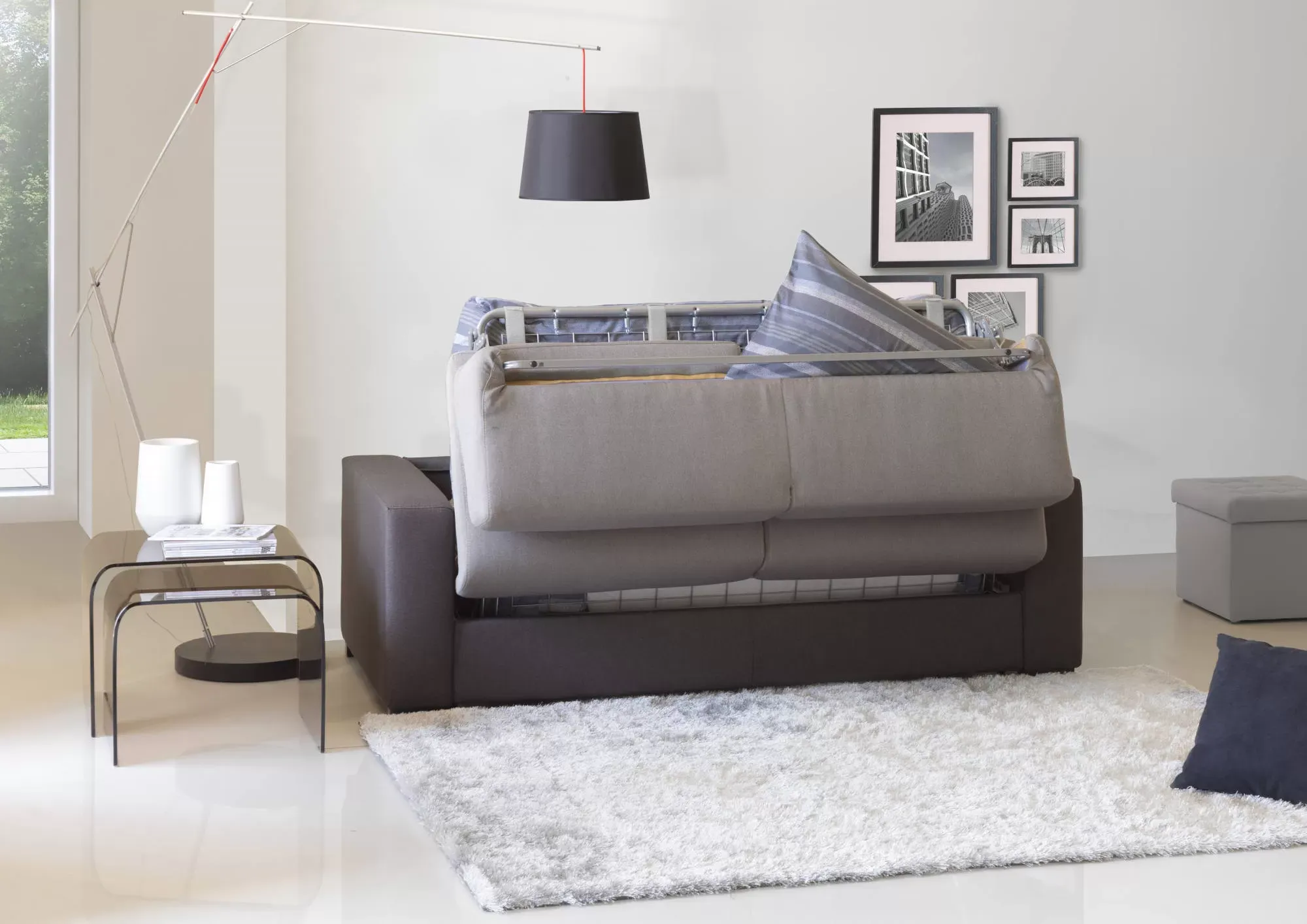 Illustration numéro 3 du produit Canapé lit 3 places en tissu gris, anthracite 200x95 cm