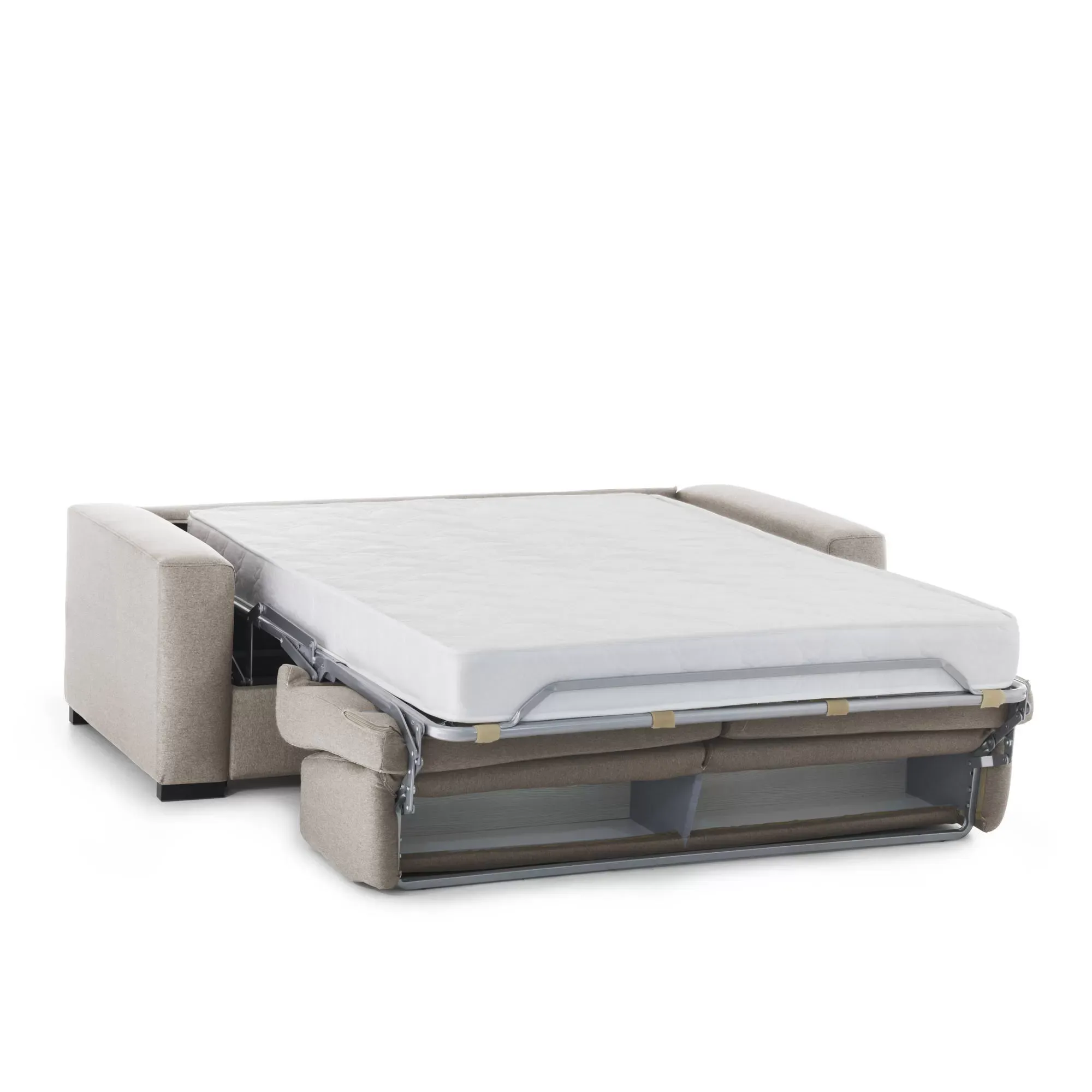 Illustration numéro 3 du produit Canapé lit 3 places en tissu tourterelle 220x95 cm