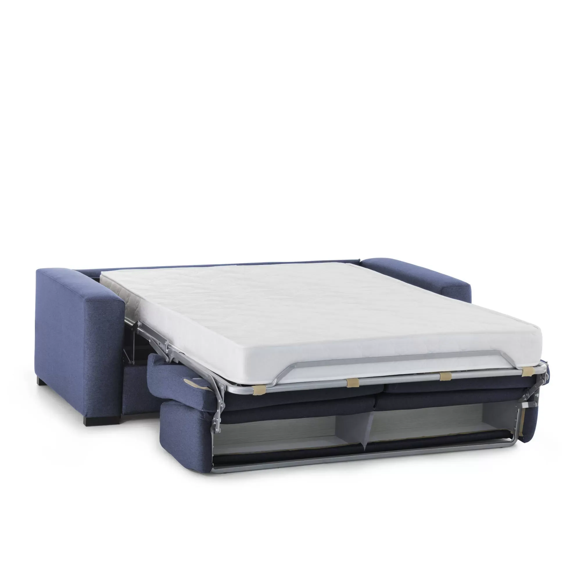 Illustration numéro 3 du produit Canapé lit 3 places en tissu bleu 200x95 cm