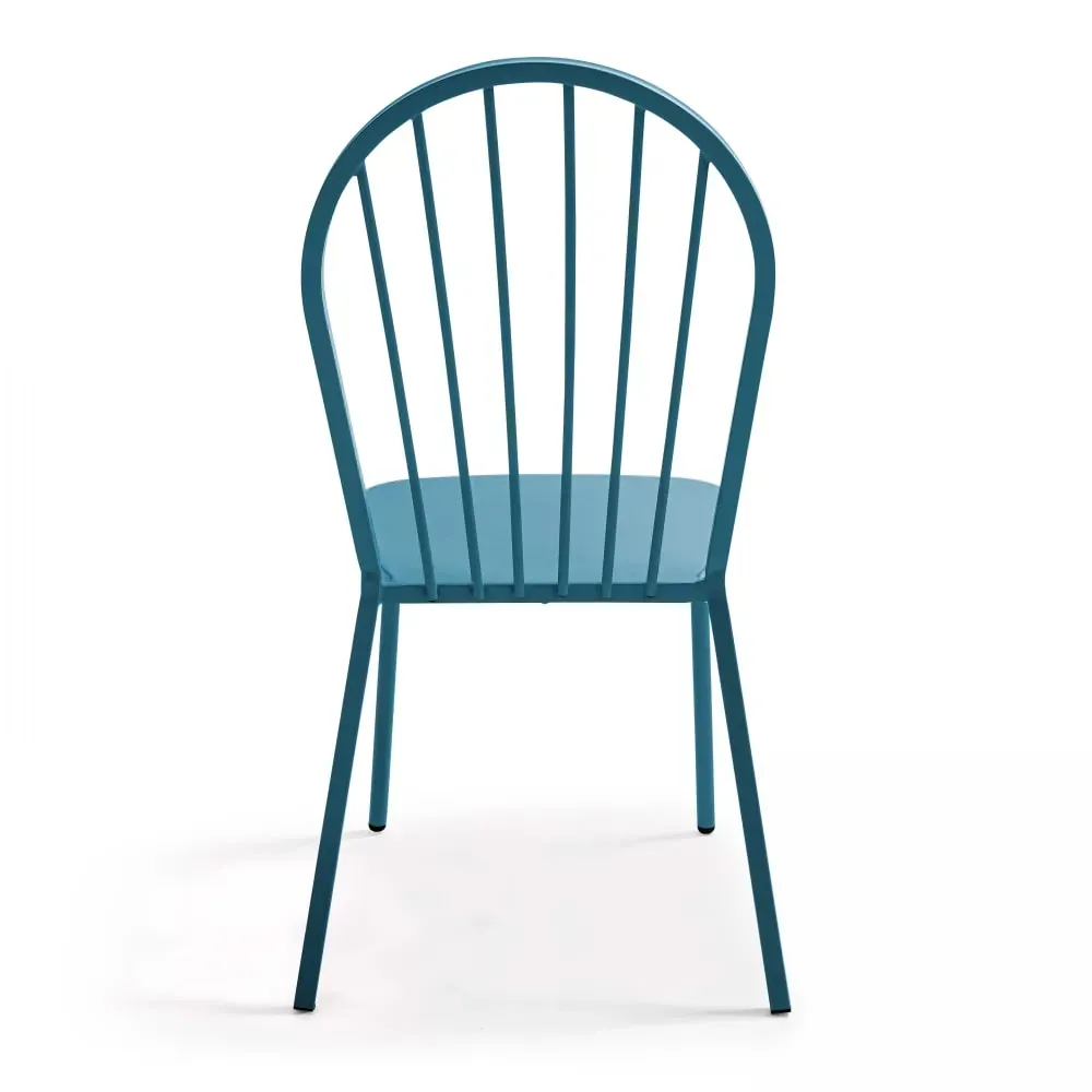 Illustration numéro 3 du produit Chaise bistrot en métal bleu pacific