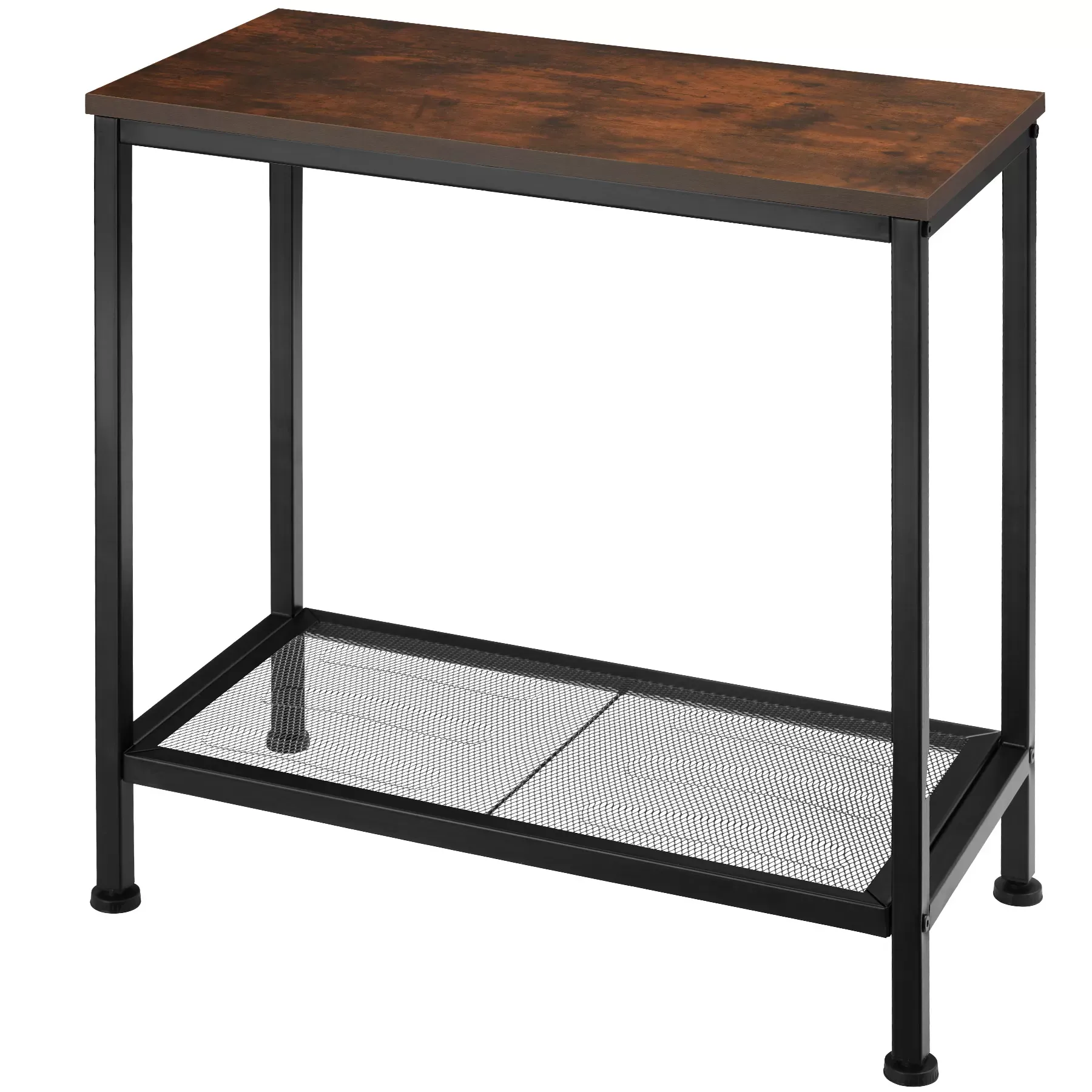 Illustration numéro 3 du produit Table d'appoint Style industriel 60 x 30,5 x 60,5 cm bois foncé