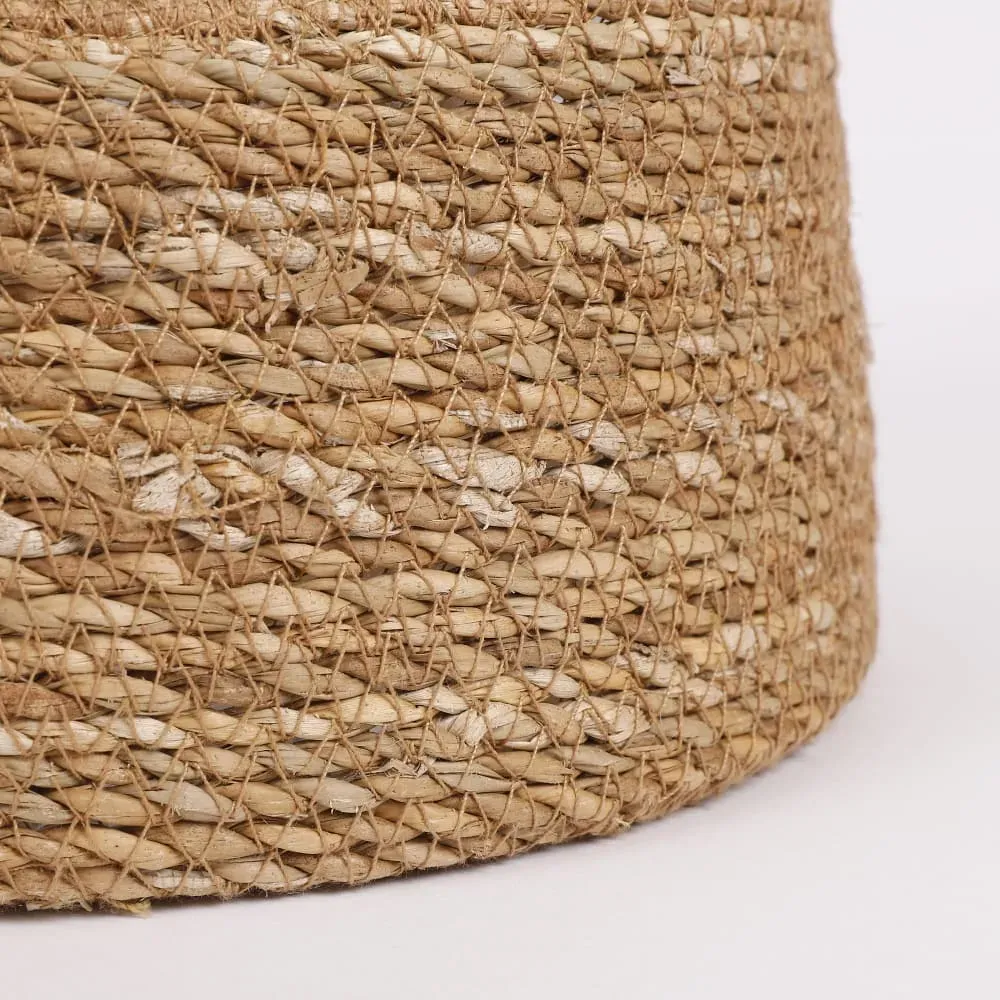 Illustration numéro 3 du produit 3 cache-pots en jonc de mer marron clair H10