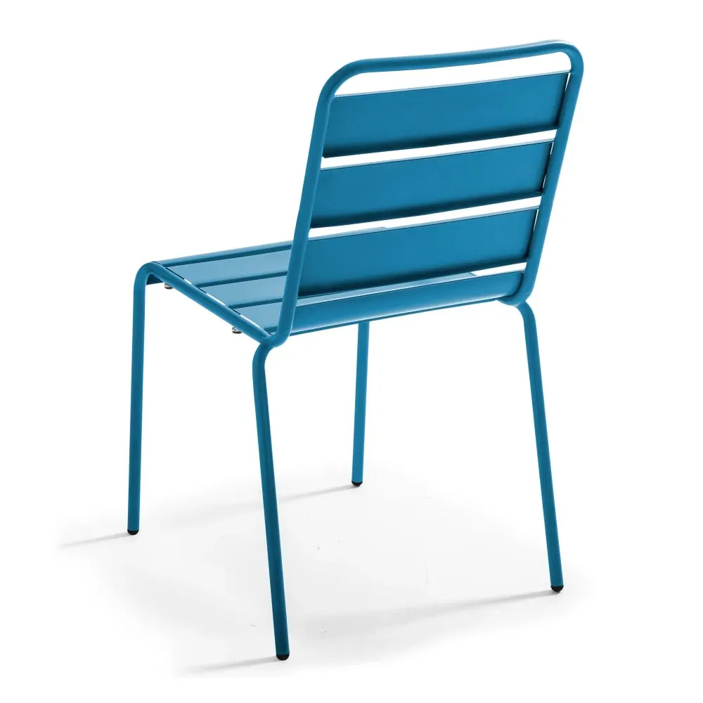 Illustration numéro 3 du produit Chaise de jardin en métal bleu pacific