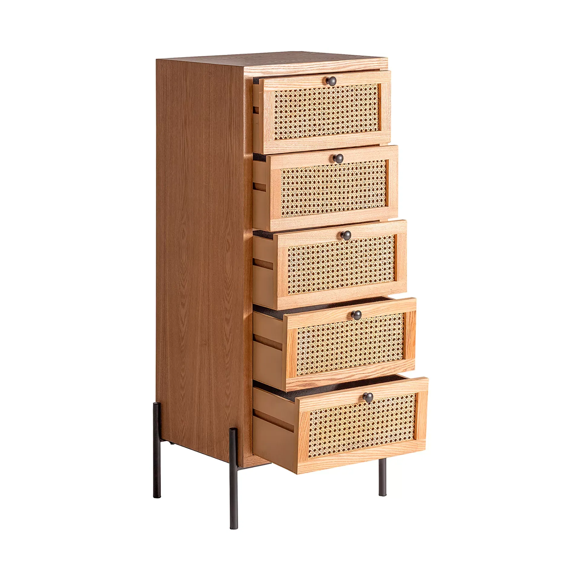 Illustration numéro 3 du produit Chiffonier en bois mdf noir  en 45x40x115 cm