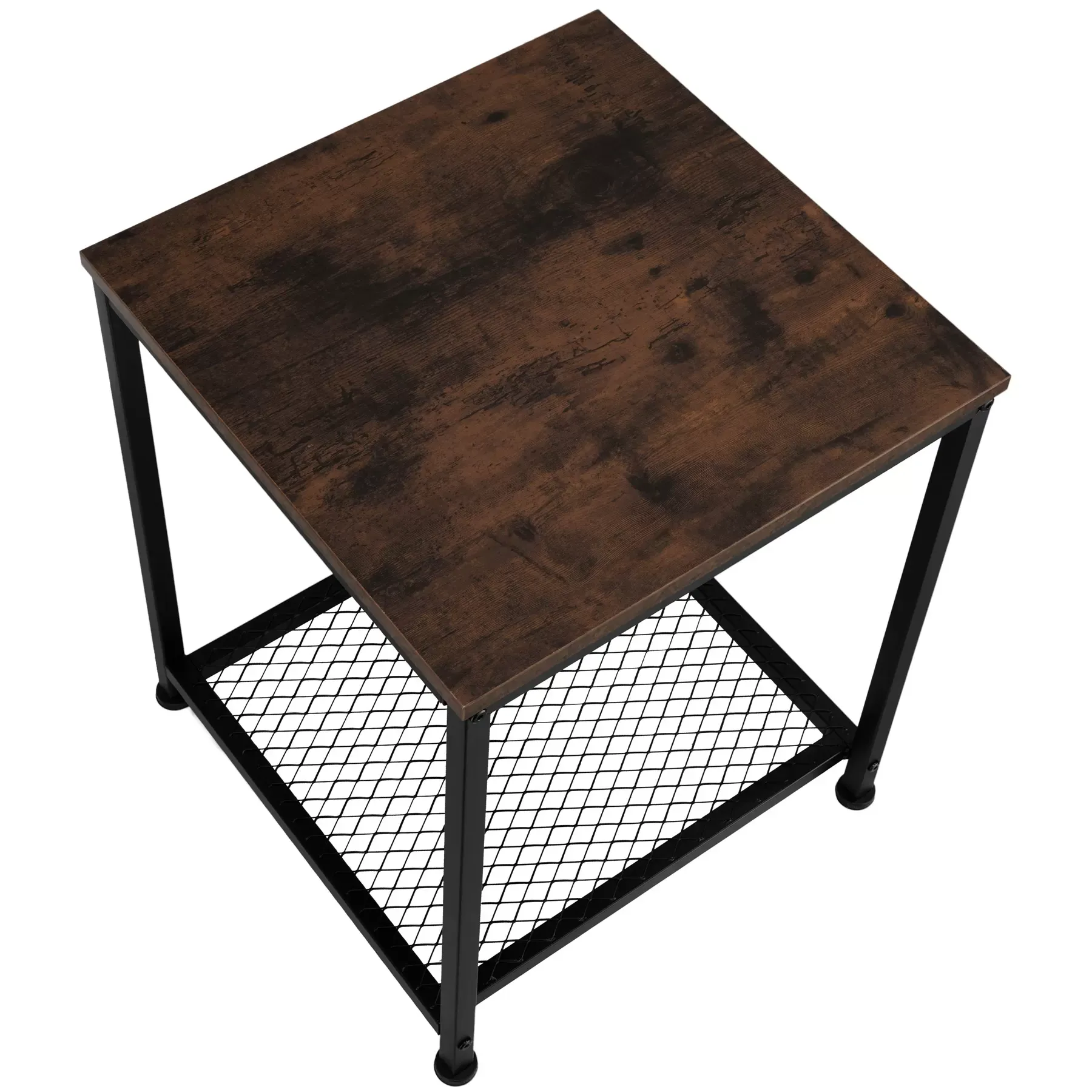 Illustration numéro 3 du produit Table d'appoint Style industriel 45,5 x 45,5 x 55,5 cm bois foncé