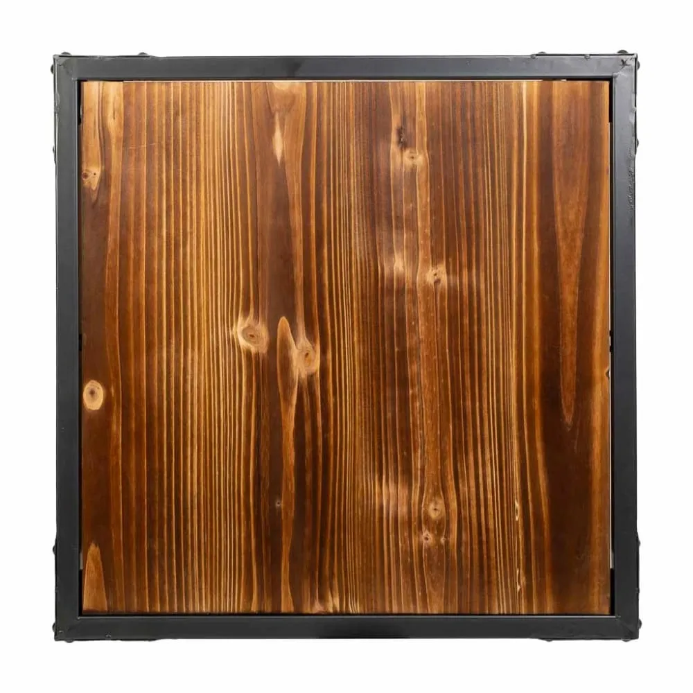 Illustration numéro 3 du produit Table en métal et bois 50x50x50h cm