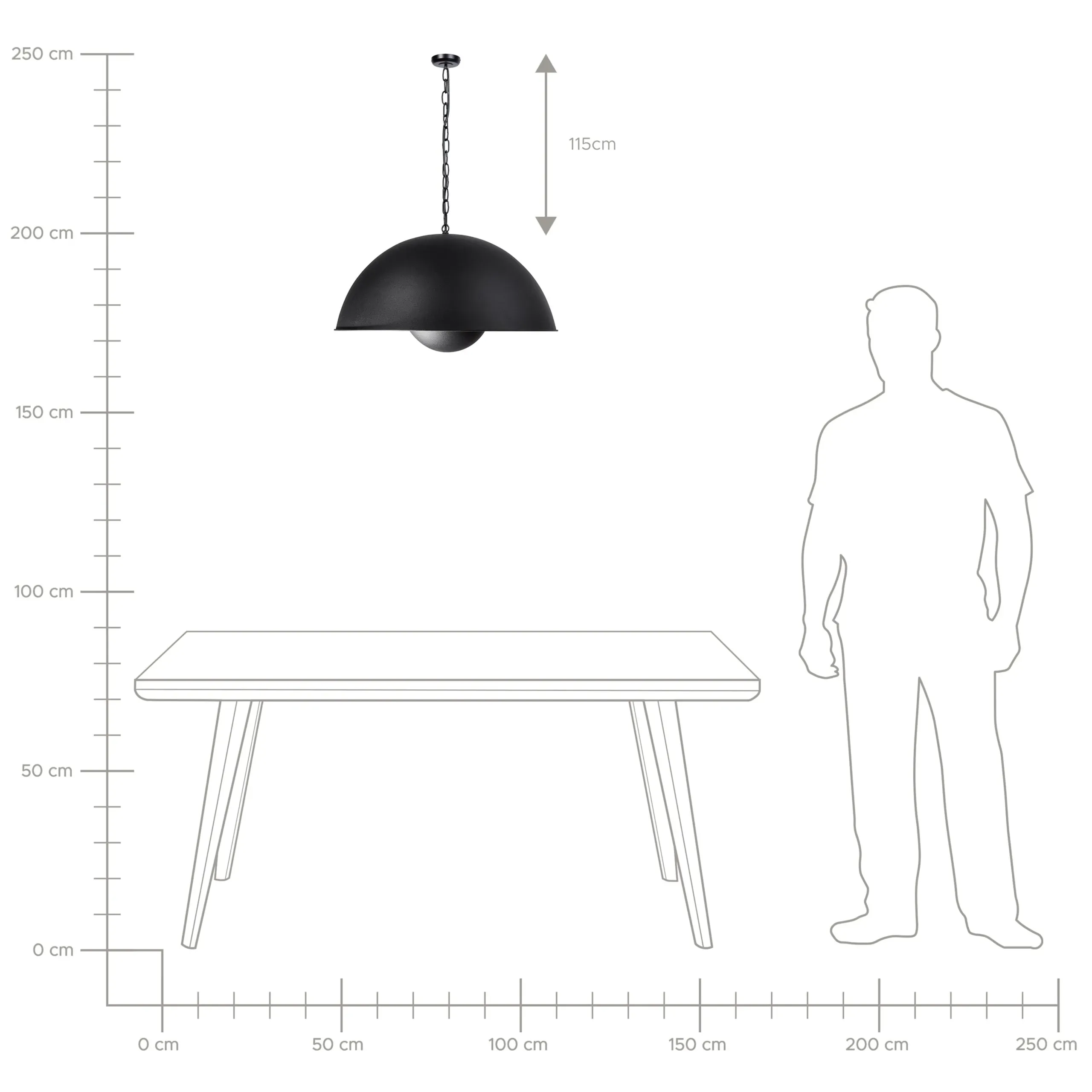 Illustration numéro 3 du produit Suspension d’intérieur métal noir