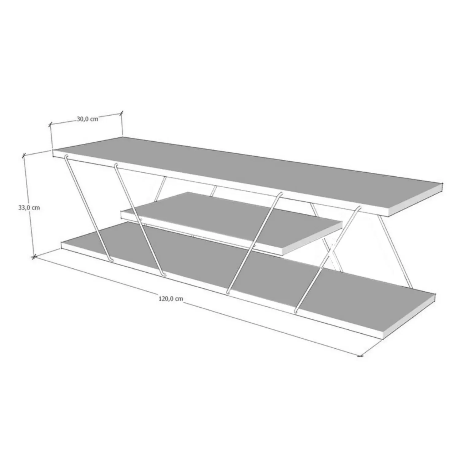 Illustration numéro 3 du produit Meuble TV de style industriel marron