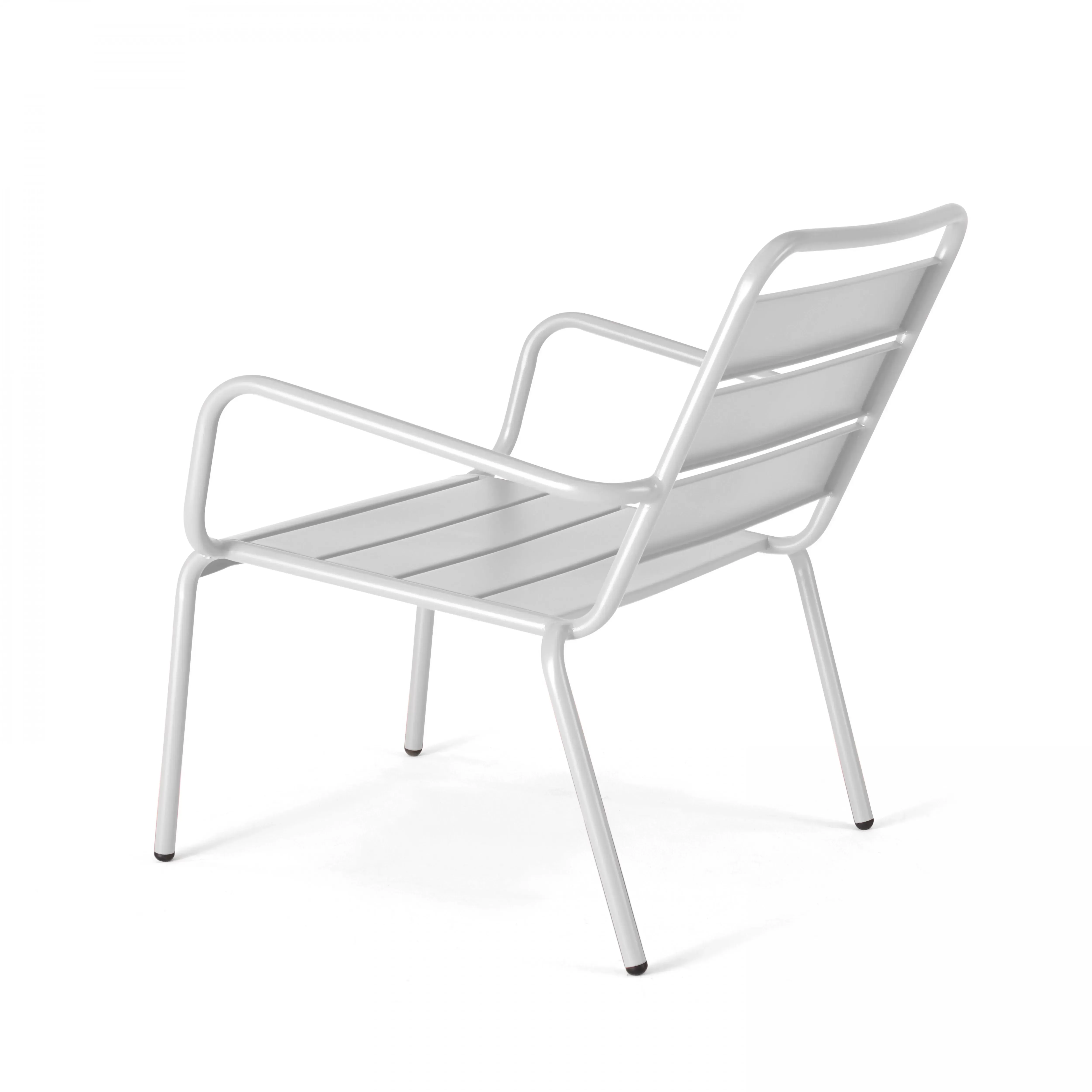 Illustration numéro 3 du produit Lot de 2 fauteuils relax avec repose-pieds en métal blanc