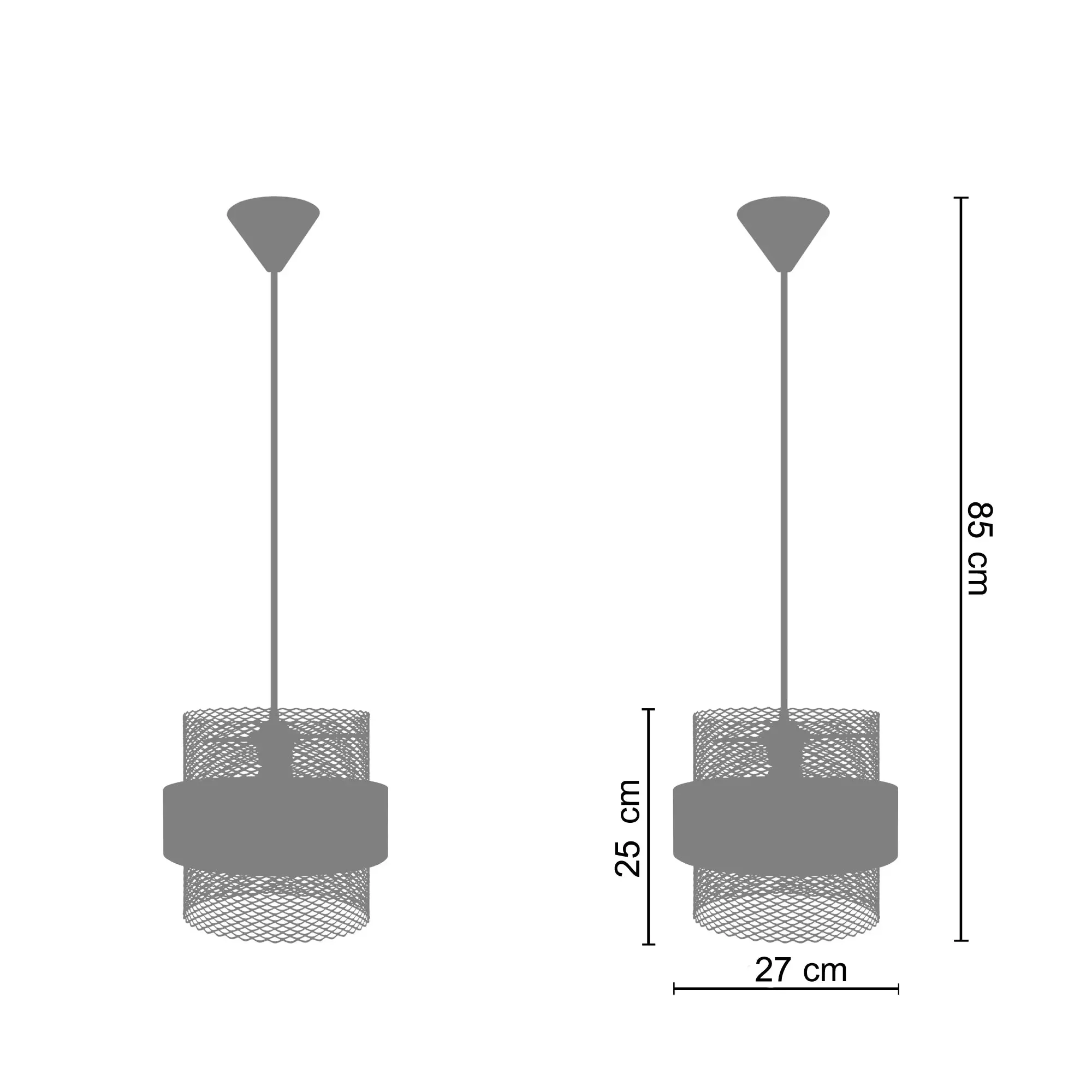Illustration numéro 3 du produit Suspension  métal,Blanc ,H85xD27xP27 cm