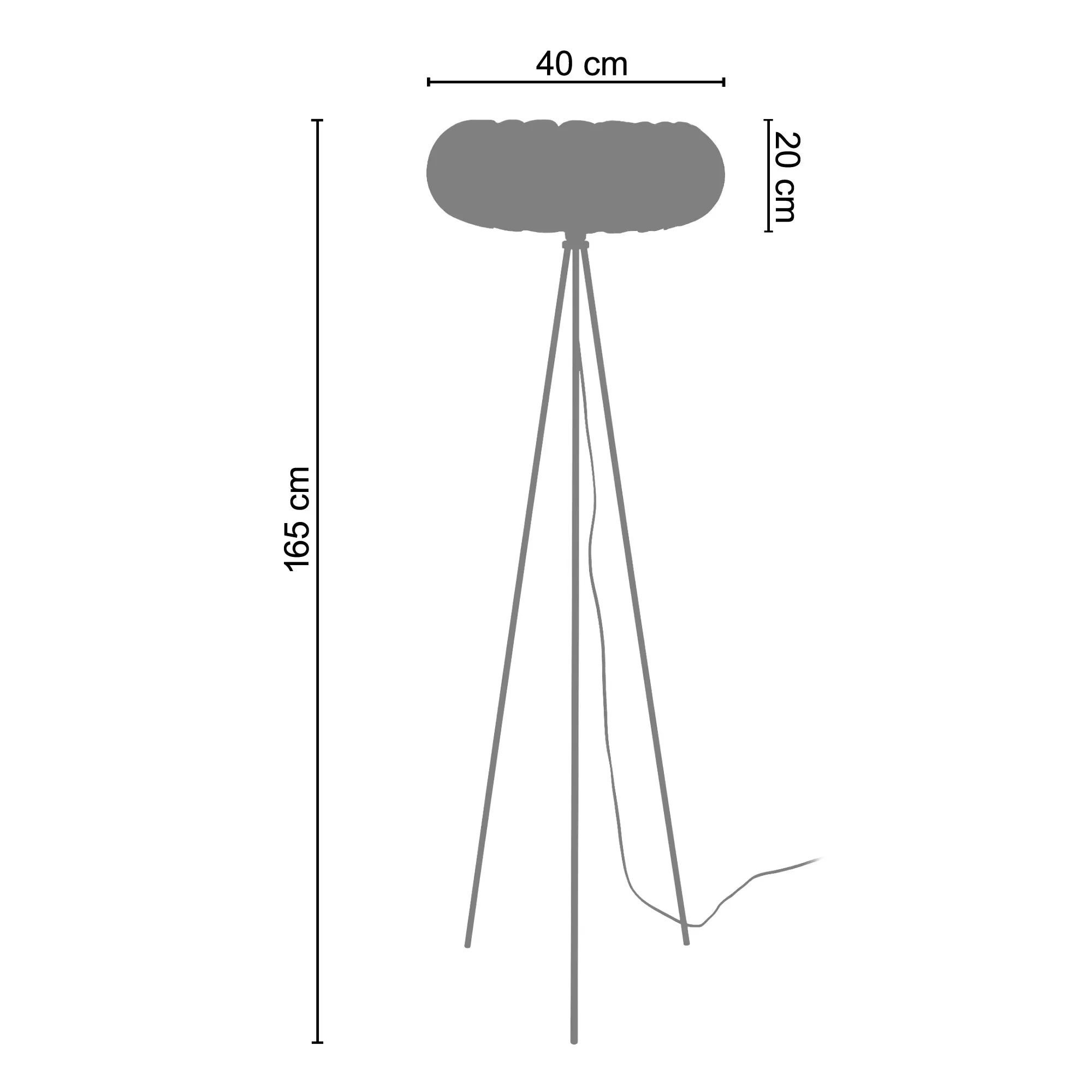 Illustration numéro 3 du produit Lampadaire  métal,Blanc  ,H165xD40xP40cm
