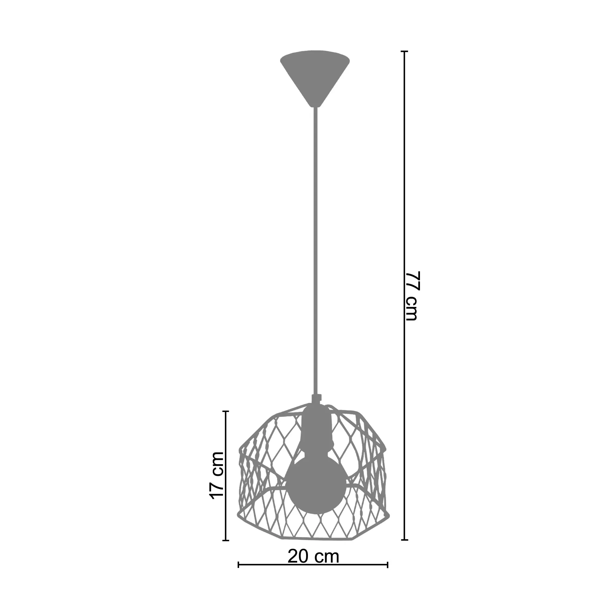 Illustration numéro 3 du produit Suspension  métal,Noir ,H77xD 20xP20cm
