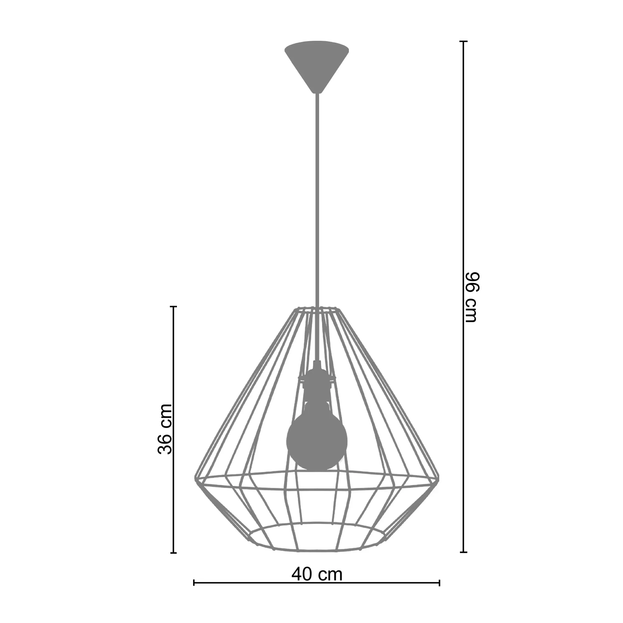 Illustration numéro 3 du produit Suspension  métal,Doré ,H96xD40xP40cm