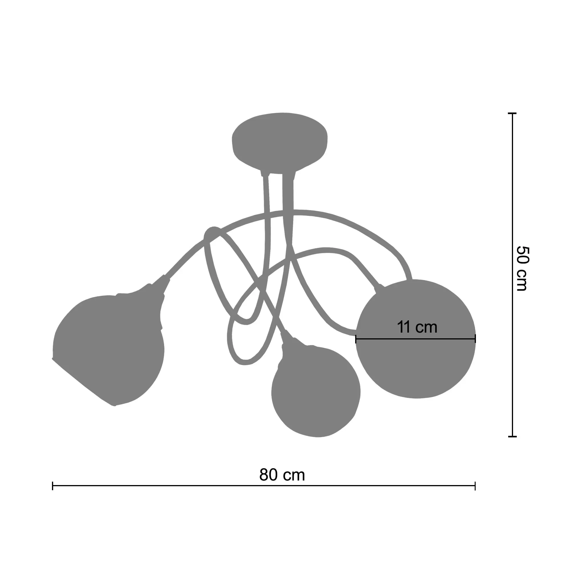 Illustration numéro 3 du produit Lustre  métal,Aluminium,H 32x D48xP48cm