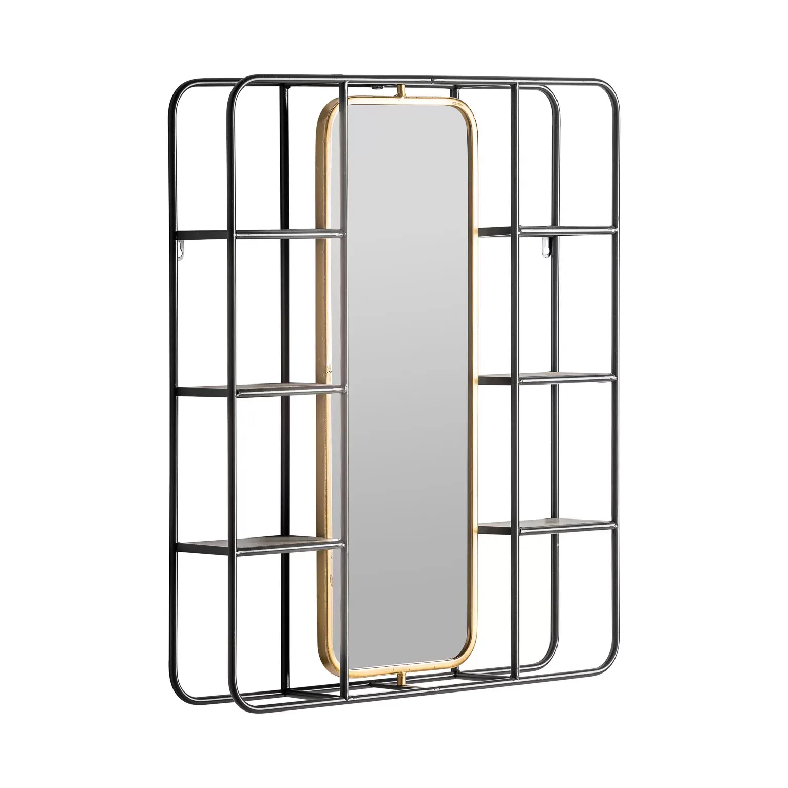 Illustration numéro 3 du produit Miroir en fer gris 63x12x75 cm