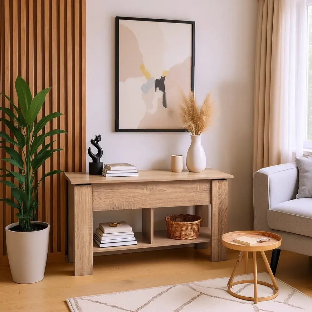 Illustration numéro 3 du produit Console bois relevable avec rangement