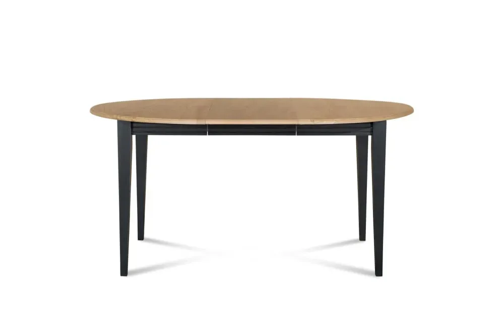 Illustration numéro 3 du produit Table ronde bois D115 cm avec 1 allonge et Pieds fuseau noir