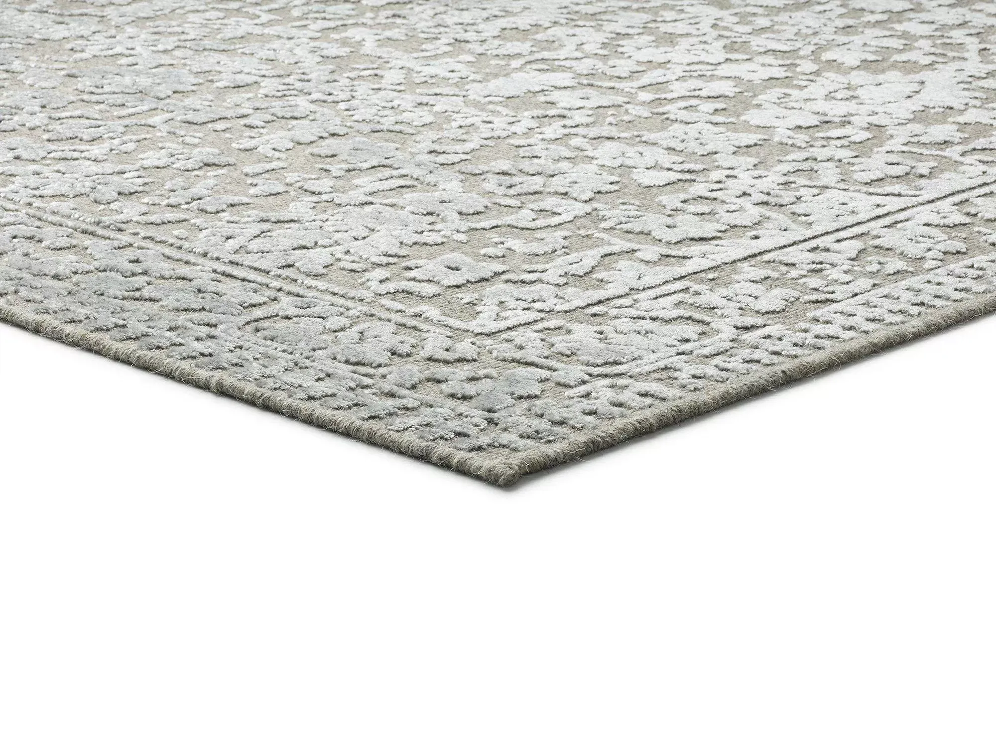 Illustration numéro 3 du produit Tapis en laine vintage argent  120x170 cm