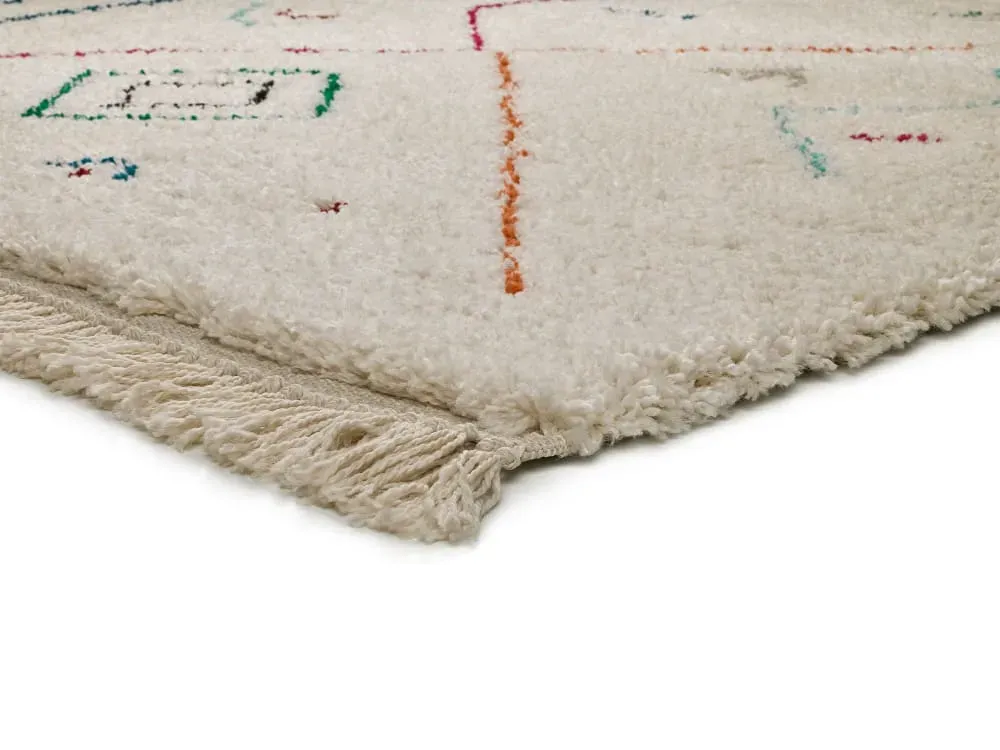 Illustration numéro 3 du produit Tapis berbère crème/multicolore 135x190 cm