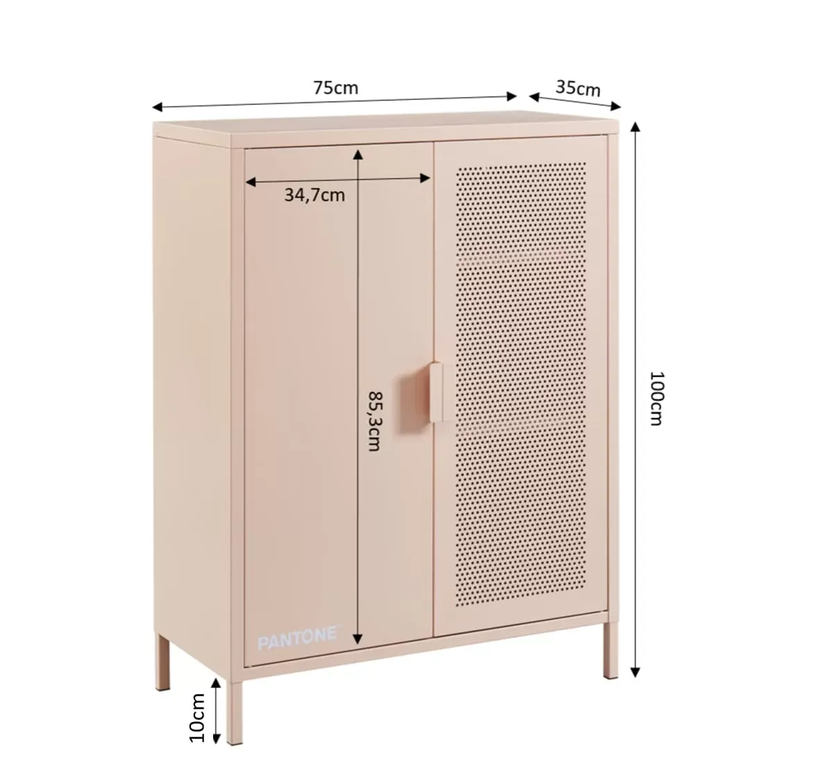 Illustration numéro 3 du produit Buffet métal rose blush h100cm