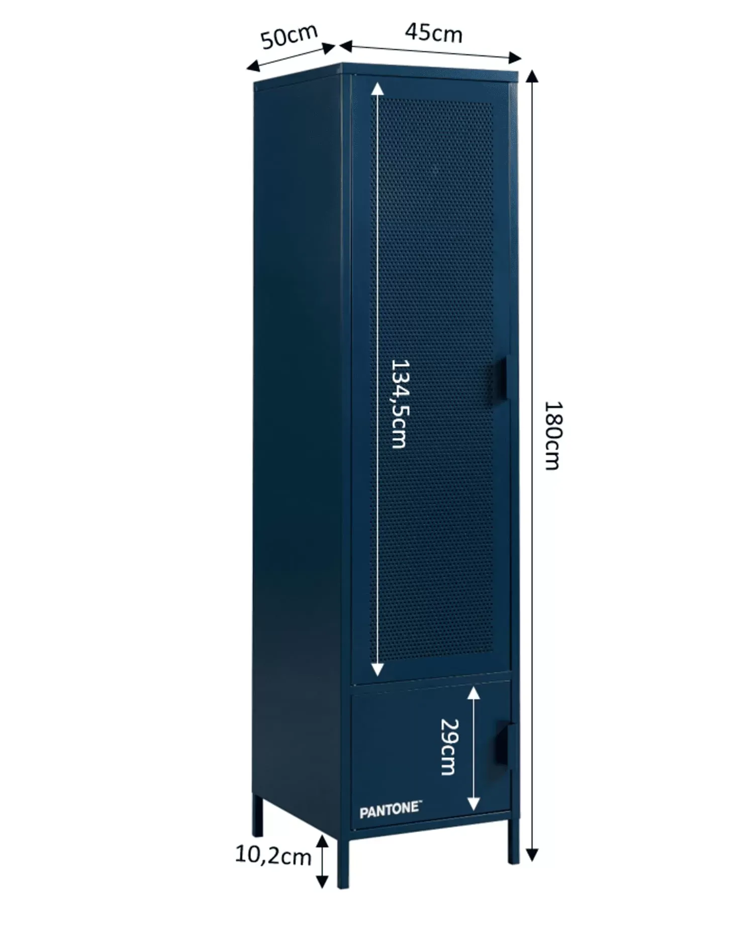 Illustration numéro 3 du produit Vestiaire métal bleu nuit h180cm