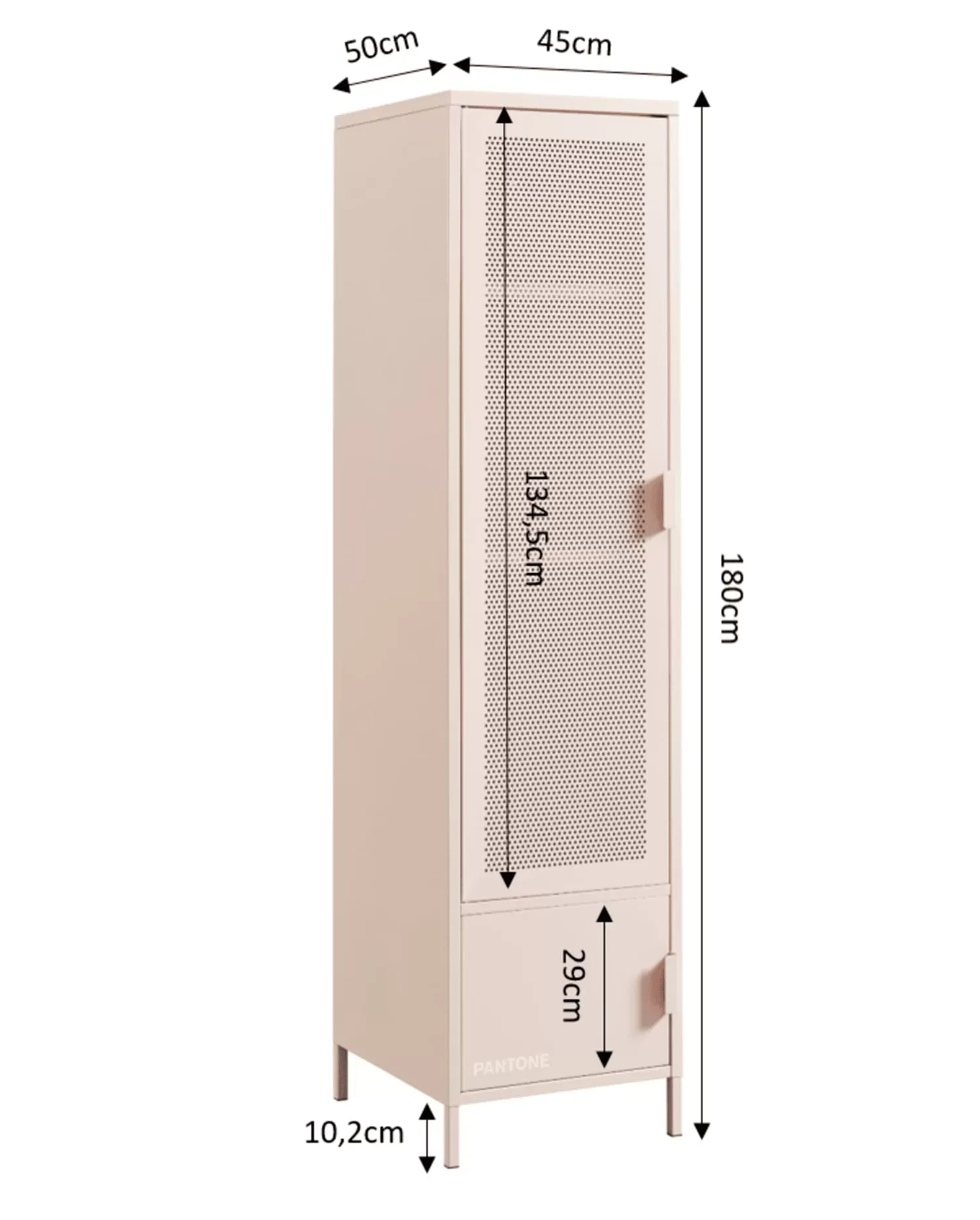 Illustration numéro 3 du produit Vestiaire métal rose blush h180cm