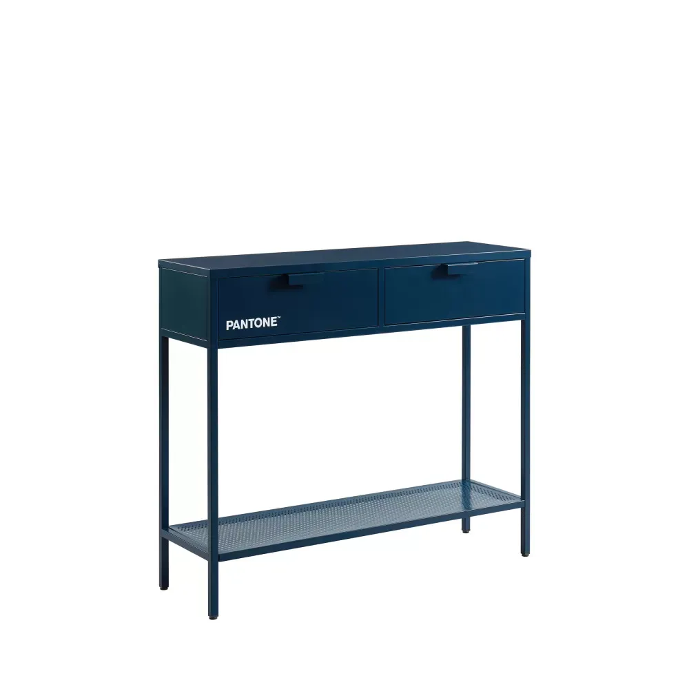 Illustration numéro 3 du produit Console métal bleu nuit 100cm