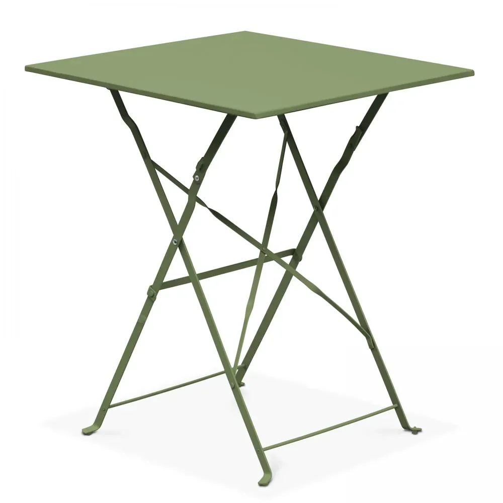 Illustration numéro 3 du produit Table de jardin et 2 chaises acier vert cactus