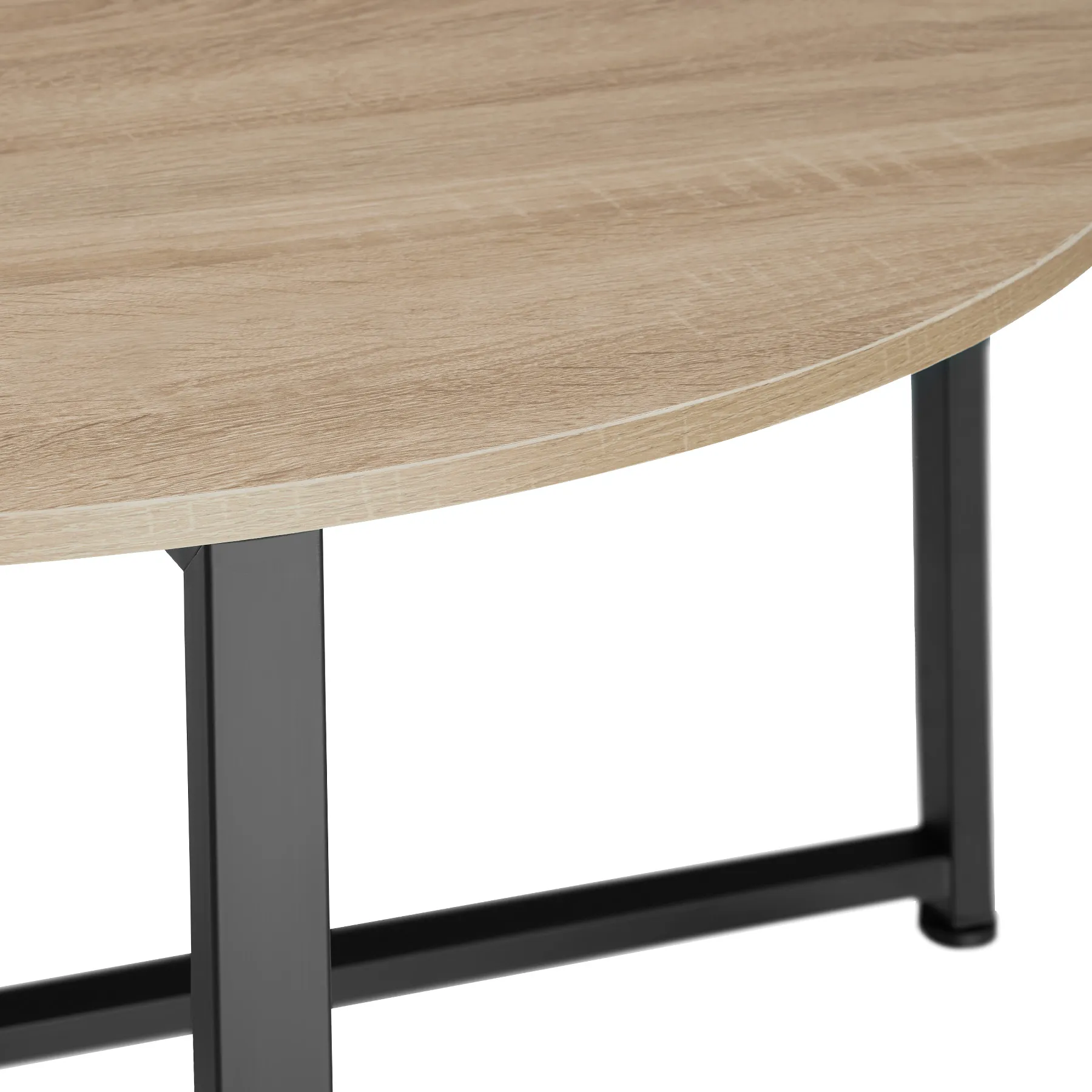 Illustration numéro 3 du produit Table basse pour salon Rond Style industriel bois clair