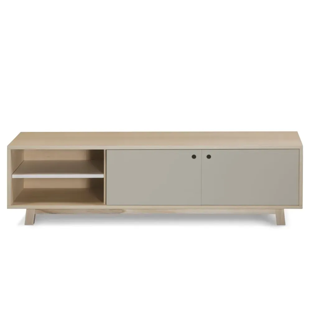 Illustration numéro 3 du produit Meuble TV 2 portes coulissantes 160 cm, en frêne