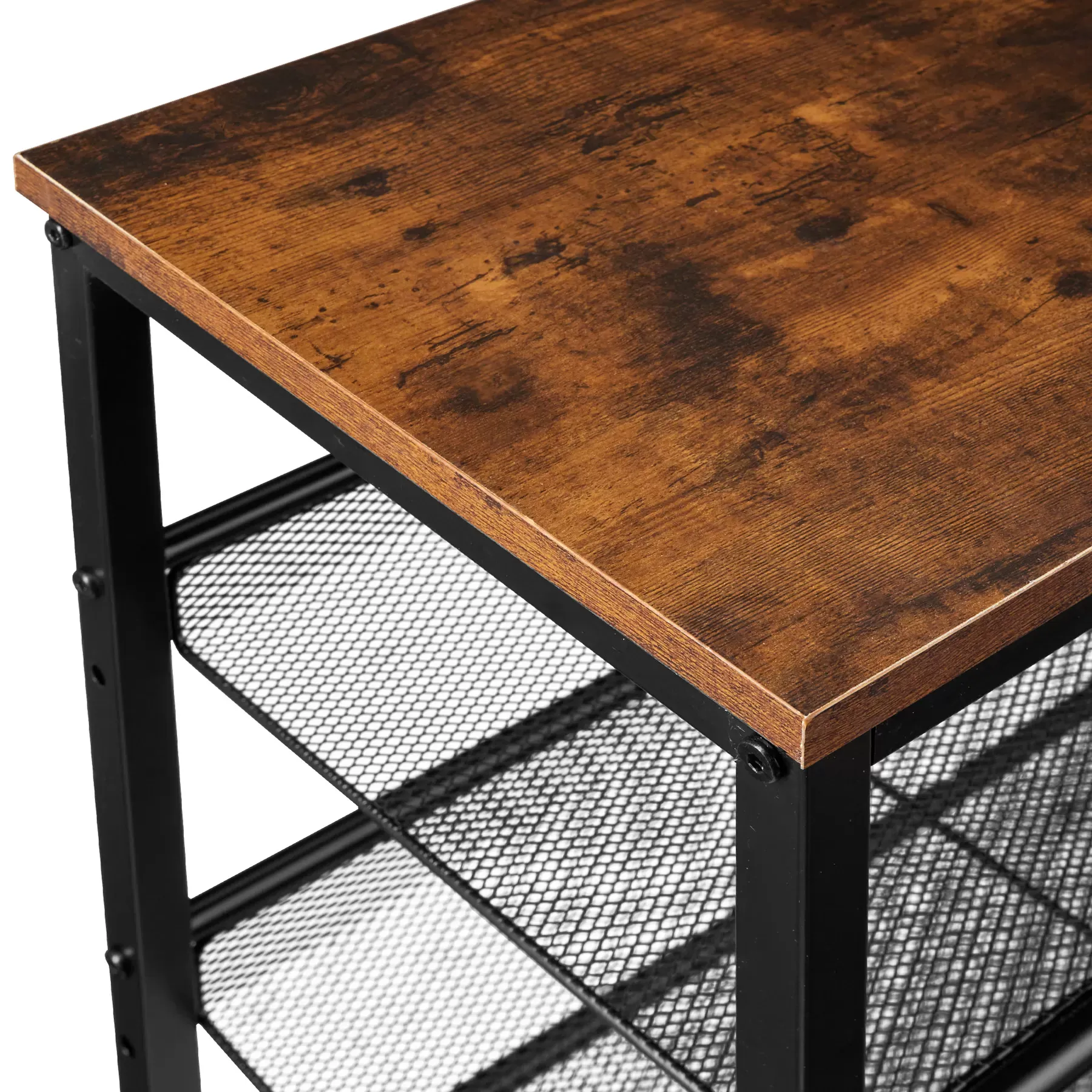 Illustration numéro 3 du produit Étagère à chaussures Style industriel 755x305x695cm Bois foncé