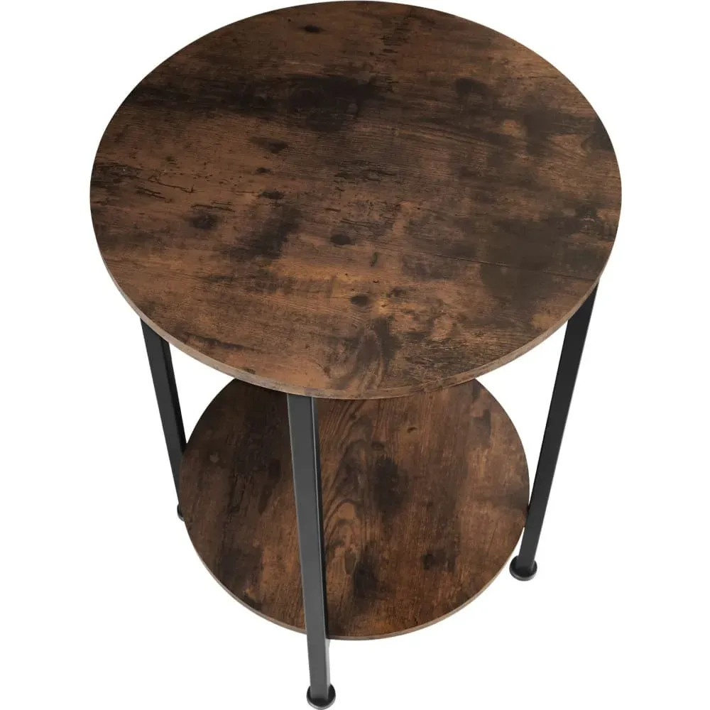 Illustration numéro 3 du produit Table d'appoint Style industriel 45 x 64 cm bois foncé