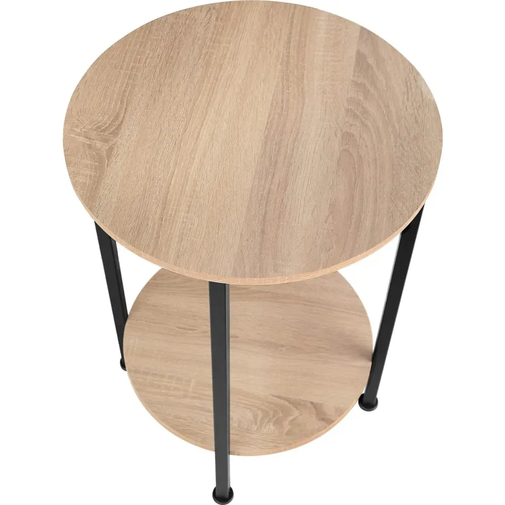 Illustration numéro 3 du produit Table d'appoint Style industriel 45 x 64 cm bois clair