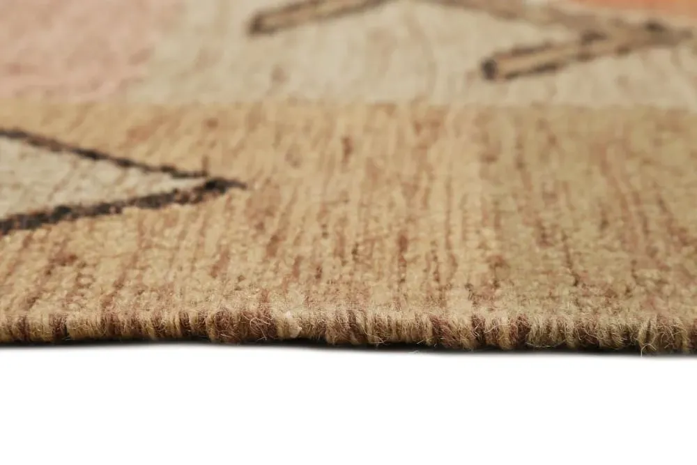 Illustration numéro 3 du produit Tapis ethnique tissé main laine et coton tons de brun 160x230