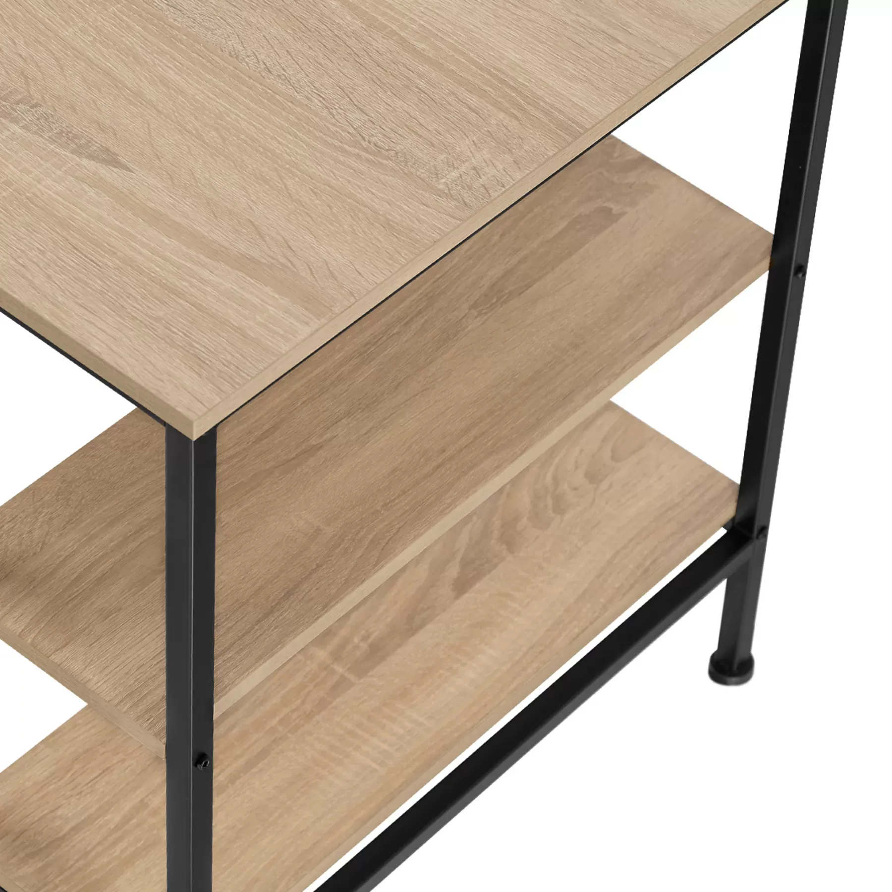 Illustration numéro 3 du produit Bureau Style industriel avec étagère 2 espaces de stockage bois clair