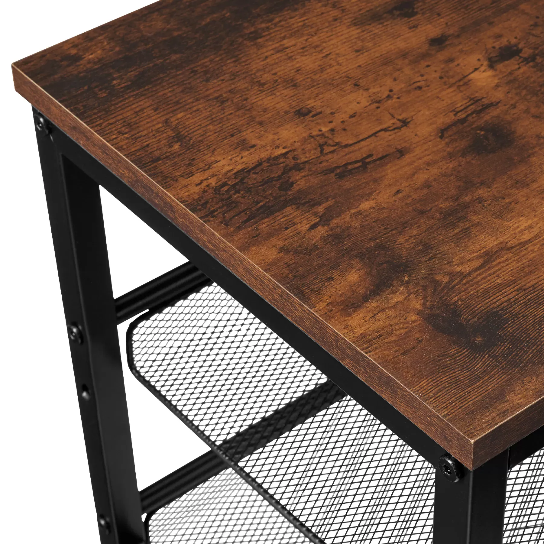 Illustration numéro 3 du produit Étagère à chaussures Style industrie 755x305x455cm Bois foncé