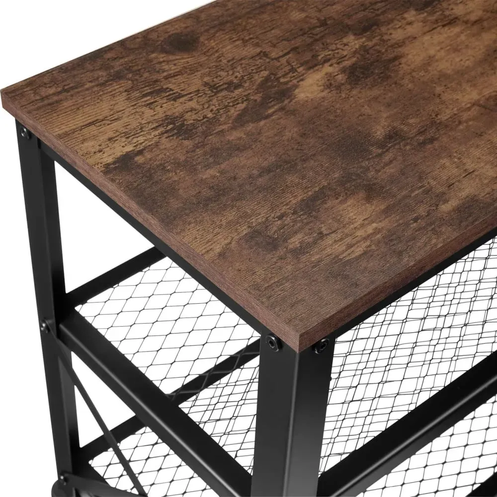 Illustration numéro 3 du produit Étagère à chaussures Style industriel 101 x 305 x 455 cm Bois foncé