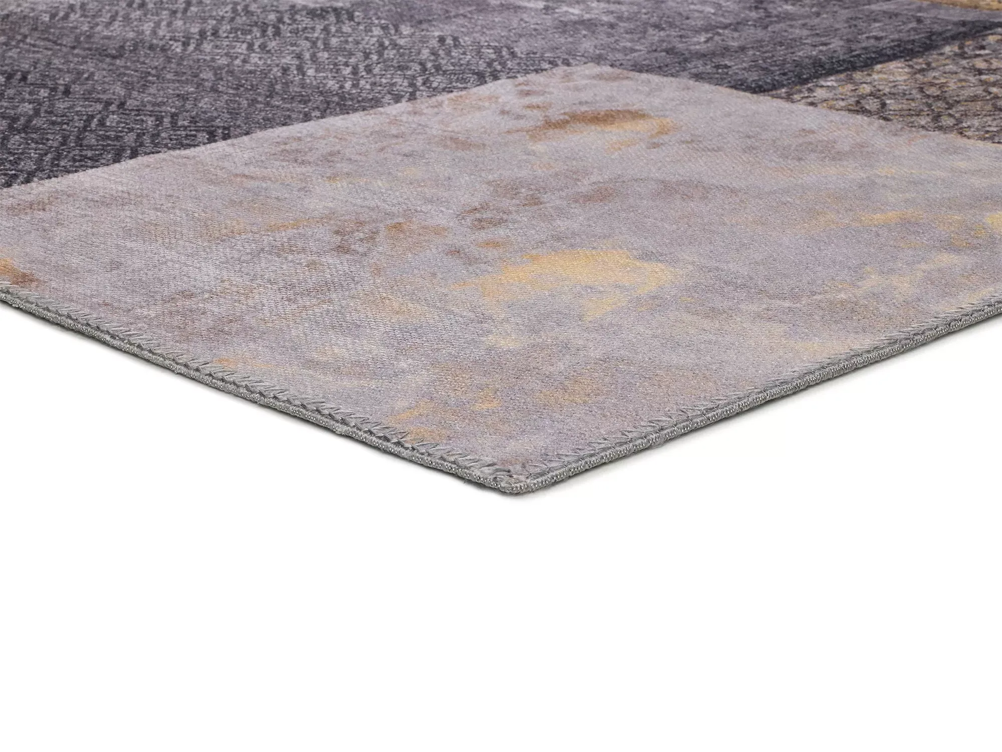 Illustration numéro 3 du produit Tapis lavable patchwork gris 120x170 cm