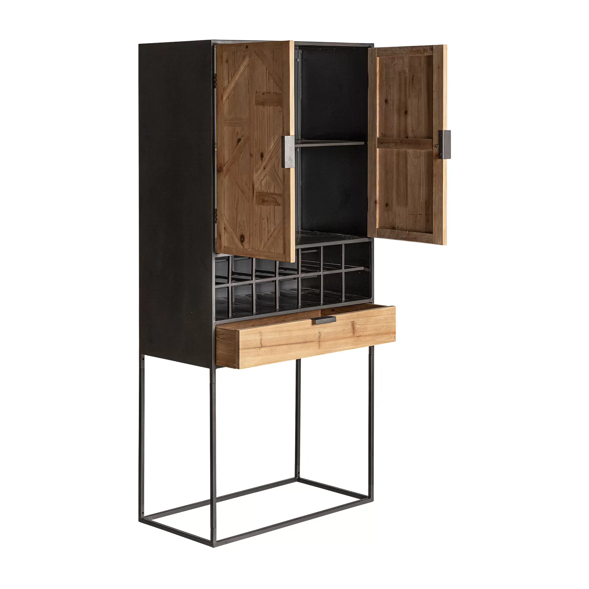 Illustration numéro 3 du produit Armoire en bois de sapin brun clair 80x40x170 cm