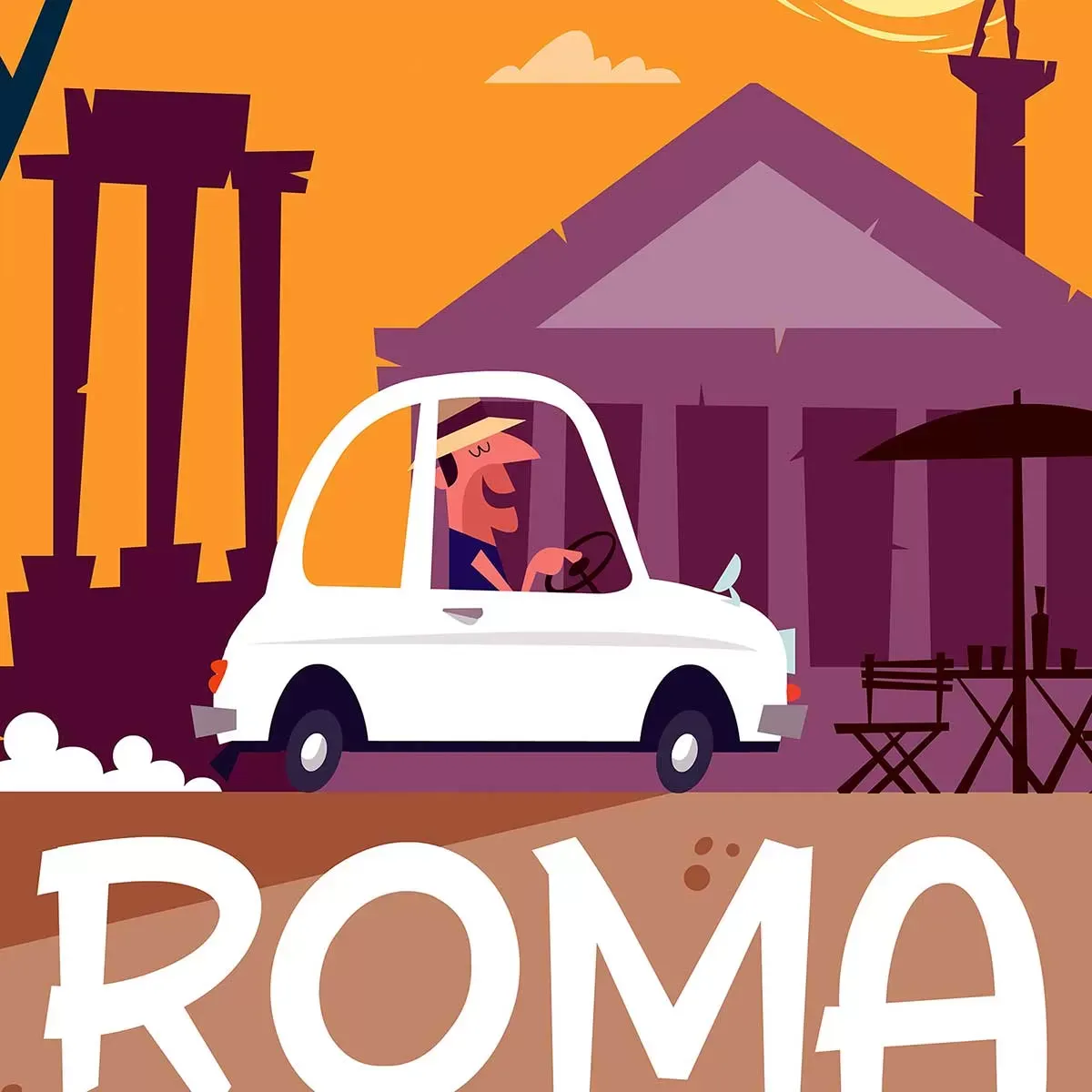 Illustration numéro 3 du produit Tableau voyage à Rome imprimé sur toile 60x90 cm